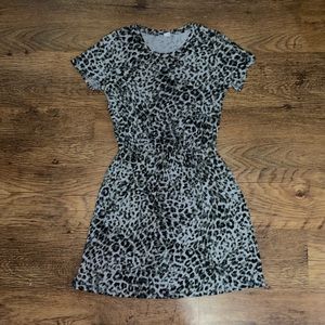 Gray Leopard Print Old Navy T-Shirt Dress